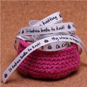 Knit Ribbons - 10mm Sentiment White
